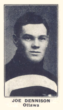 Joe Dennison’s 1912 C57 #42 front: grayscale Ottawa portrait with Joe Dennison caption.